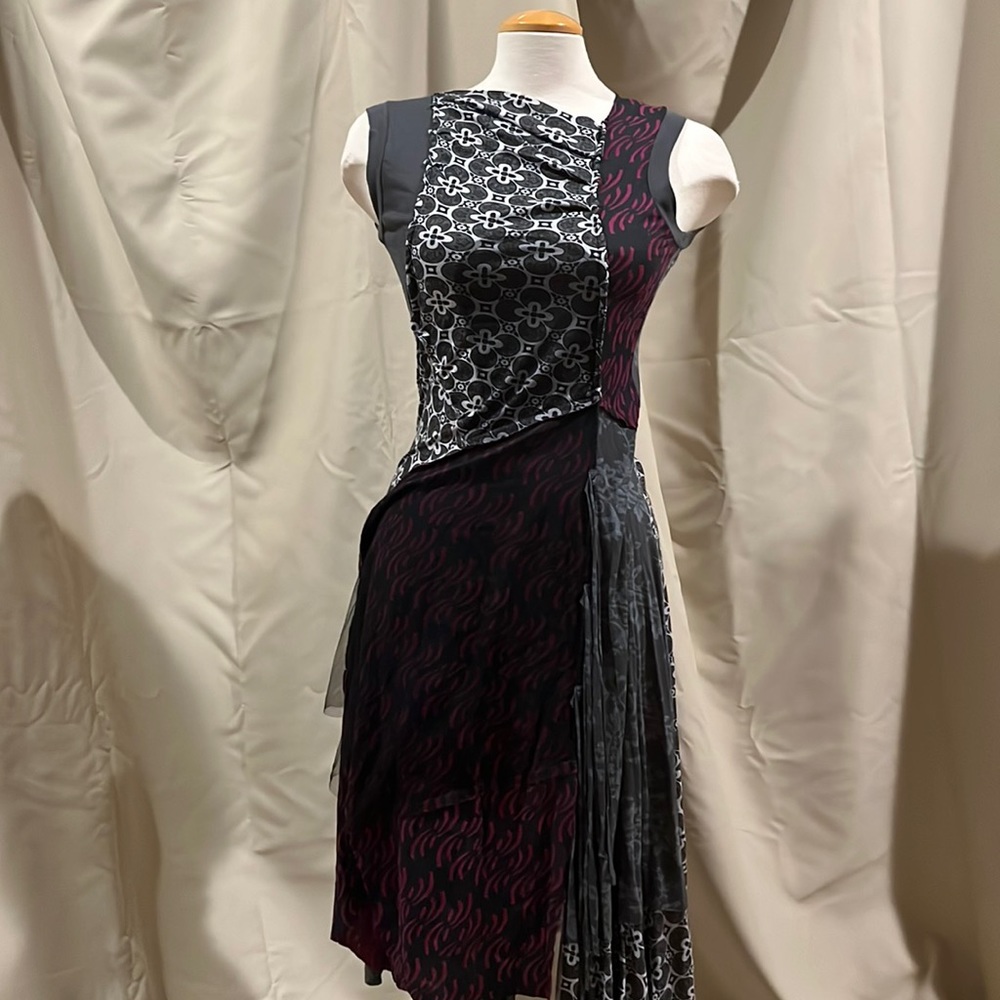Desigual sleeveless patchwork asymmetrical dress. Very unique!